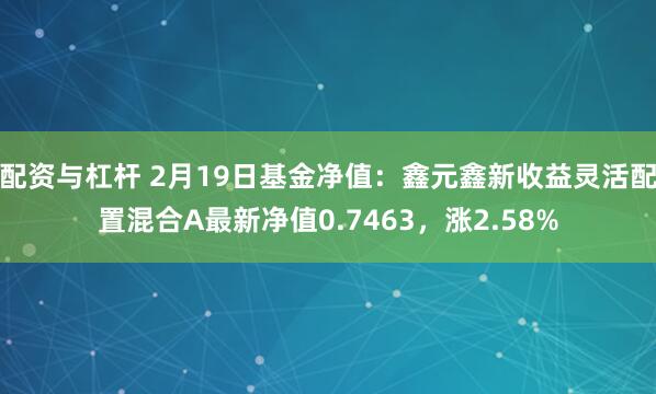 配资与杠杆 2月19日基金净值：鑫元鑫新收益灵活配置混合A最新净值0.7463，涨2.58%